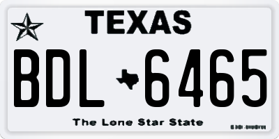 TX license plate BDL6465