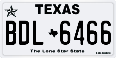 TX license plate BDL6466