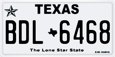 TX license plate BDL6468