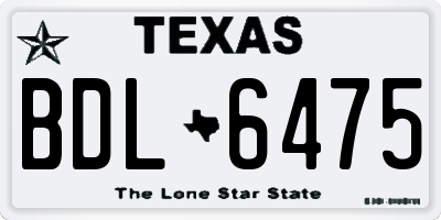 TX license plate BDL6475
