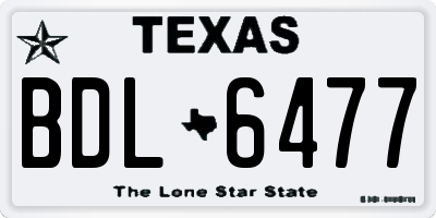 TX license plate BDL6477