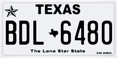 TX license plate BDL6480