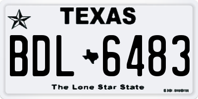 TX license plate BDL6483