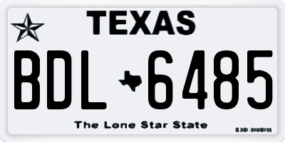 TX license plate BDL6485