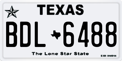 TX license plate BDL6488