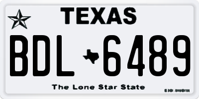 TX license plate BDL6489