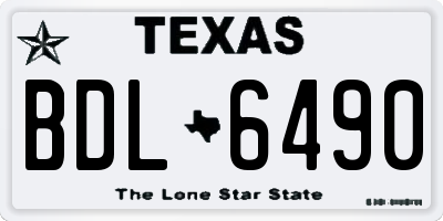 TX license plate BDL6490