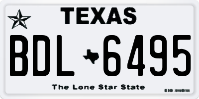 TX license plate BDL6495