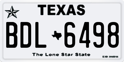 TX license plate BDL6498