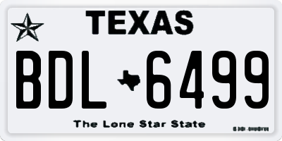TX license plate BDL6499