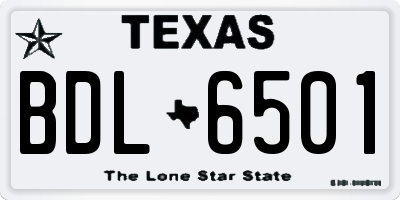 TX license plate BDL6501