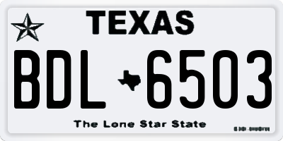 TX license plate BDL6503