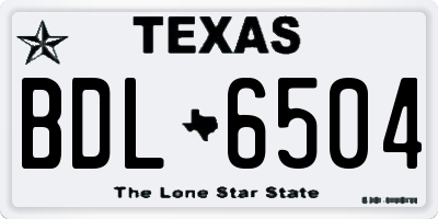 TX license plate BDL6504