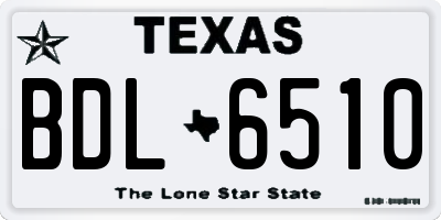 TX license plate BDL6510