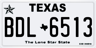 TX license plate BDL6513