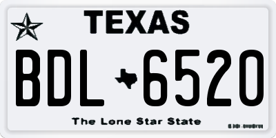 TX license plate BDL6520