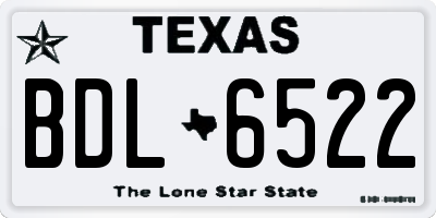 TX license plate BDL6522