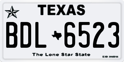 TX license plate BDL6523