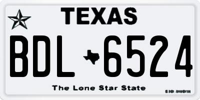 TX license plate BDL6524