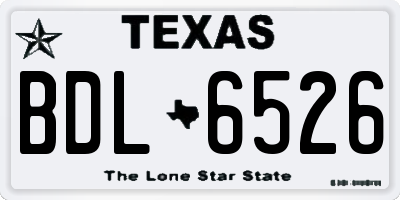 TX license plate BDL6526