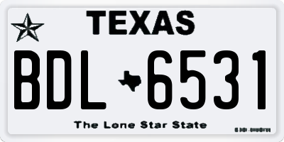 TX license plate BDL6531
