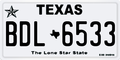TX license plate BDL6533
