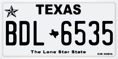 TX license plate BDL6535