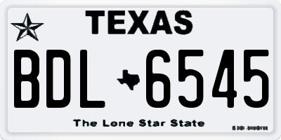 TX license plate BDL6545