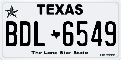 TX license plate BDL6549