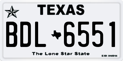 TX license plate BDL6551