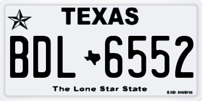 TX license plate BDL6552