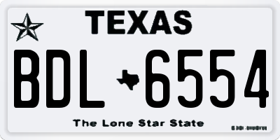 TX license plate BDL6554