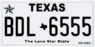 TX license plate BDL6555