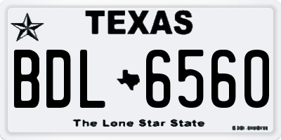 TX license plate BDL6560