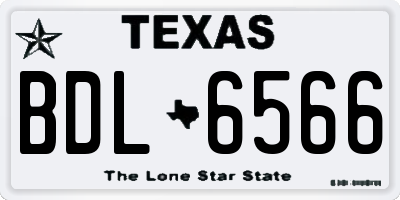 TX license plate BDL6566