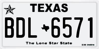 TX license plate BDL6571