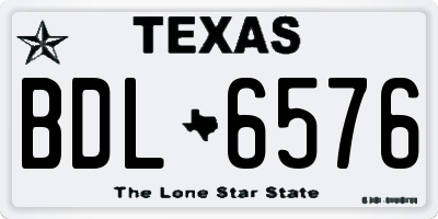 TX license plate BDL6576