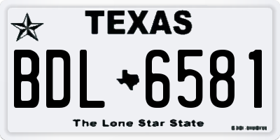TX license plate BDL6581