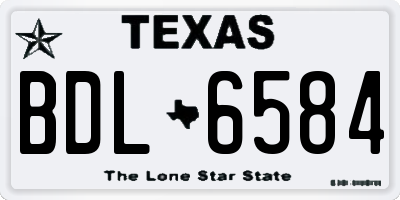 TX license plate BDL6584