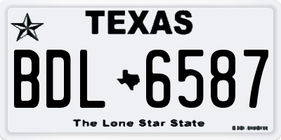 TX license plate BDL6587