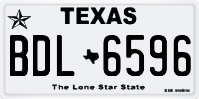 TX license plate BDL6596
