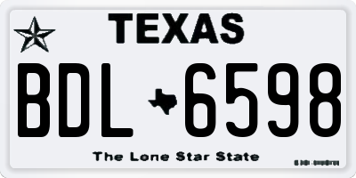TX license plate BDL6598