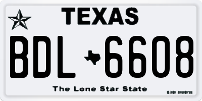 TX license plate BDL6608