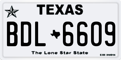 TX license plate BDL6609