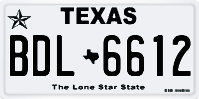 TX license plate BDL6612