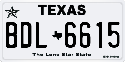 TX license plate BDL6615
