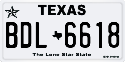 TX license plate BDL6618