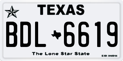TX license plate BDL6619