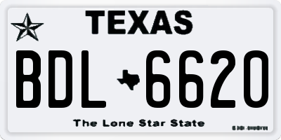 TX license plate BDL6620