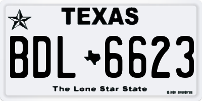 TX license plate BDL6623
